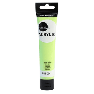Daler Rowney Simply Pintura Acrilica - Tubo de Plastico - 75ml - Color Amarillo Neon