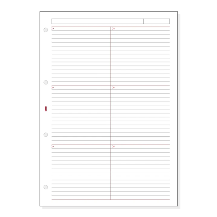 Finocam R4044 Recambio para Agendas Open - Lineas Guia Horizontales - Formato A4 - 210x5x297mm - Color Blanco 1
