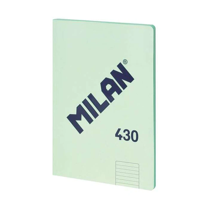 Milan Serie 1918 Libreta Encolada Formato A4 Pautado 7mm - 48 Hojas de 95 gr/m2 - Microperforado - Tapa Blanda - Color Verde 1