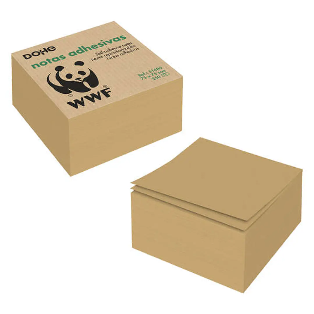 Dohe Cubos de Notas Reposicionables en Papel Kraft de 75gr - Adhesivo Potente - Ideal para Recordatorios 1