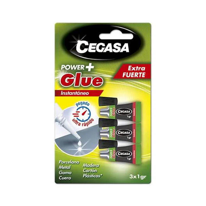 Cegasa Power Glue Pack de 3 Pegamentos Instantaneos 1gr - Color Transparente 1