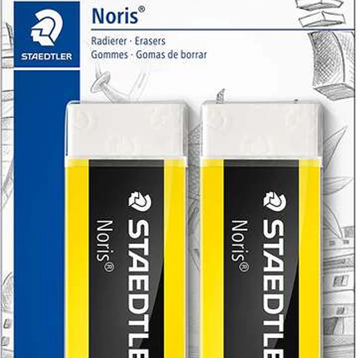 Staedtler Noris 526 Goma de Borrar - Plastico - Alta Calidad - Minimos Residuos - Color Blanco 1