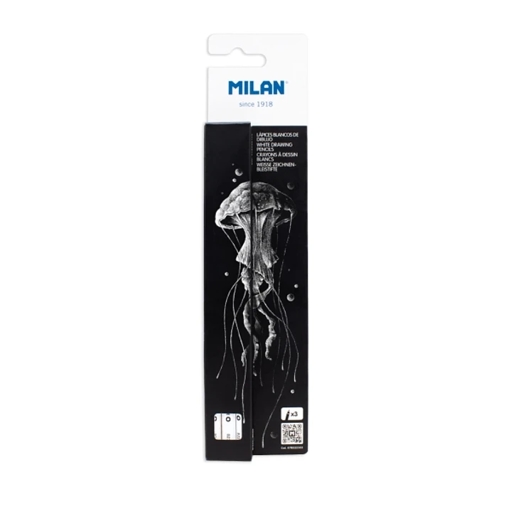 Milan Art Lapices Dibujo - Mina Gruesa Blanca - Redondo de 4mm - Color Blanco 1