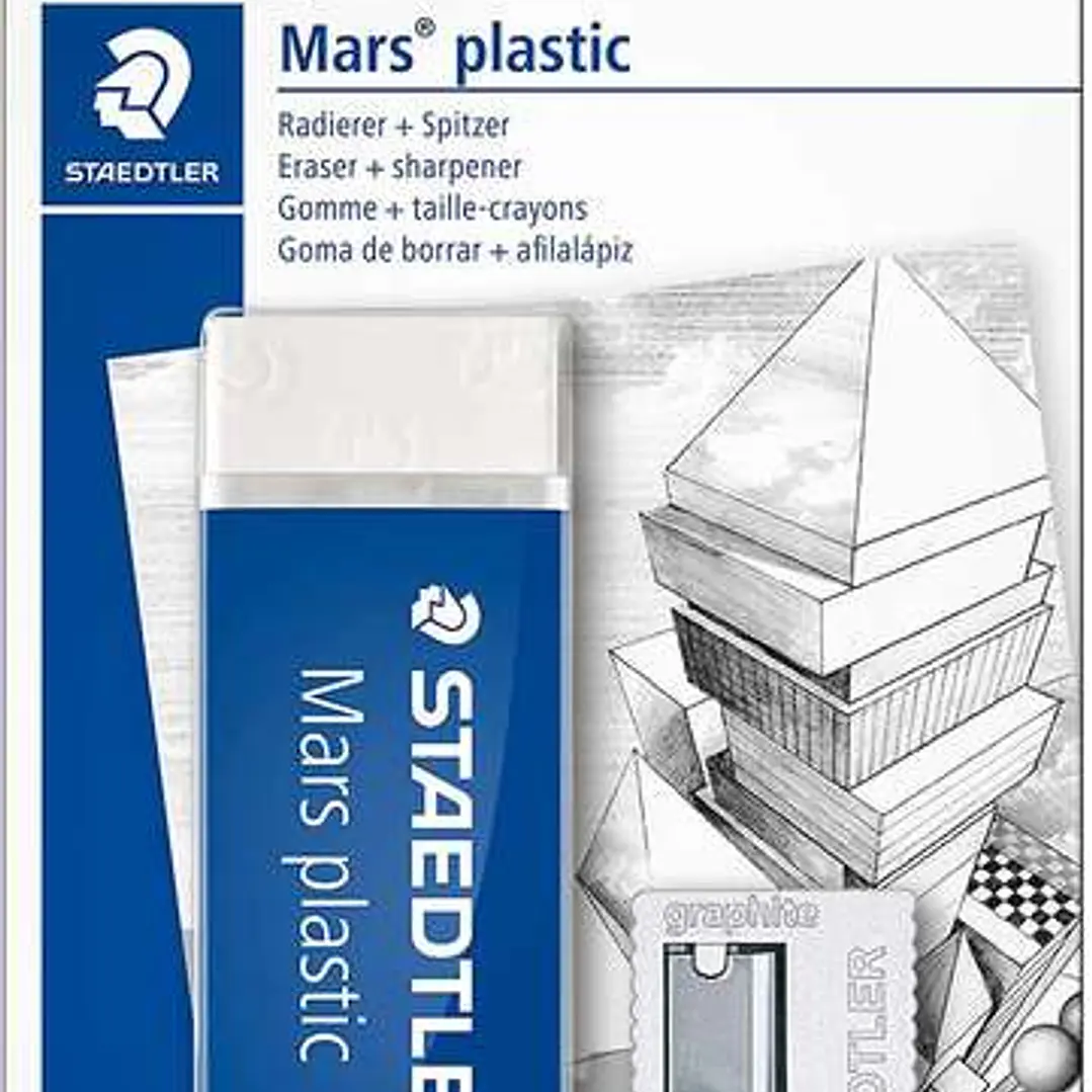 Staedtler Pack de 1 Goma de Borrar Mars Plastic + 1 Sacapuntas de Metal 510 1