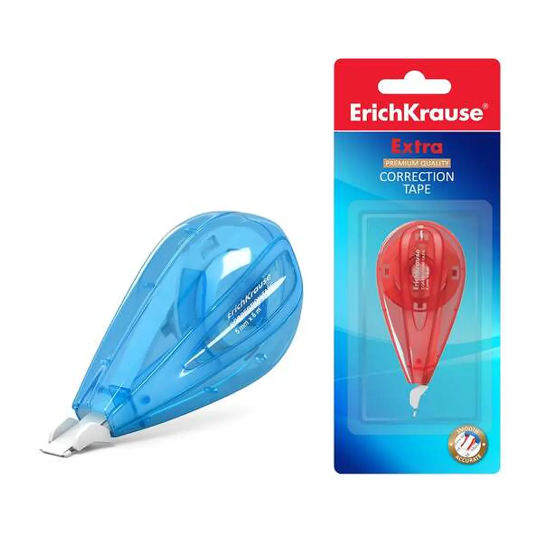 Erichkrause Extra Cinta Correctora 5mmx6m - Ideal para Correccion Rapida y Segura - Secado Inmediato - Colores Surtidos Aleatorios 1