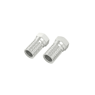 Hama Essential Pack de 2 Conectores F Macho - Cables hasta de 6.8mm - Fijacion con Tornillo - Color Plata
