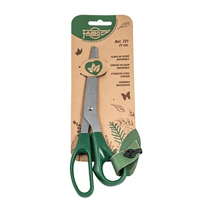 Faibo Tijeras de Oficina 21cm - Acero Inoxidable - Empuñadura Ergonomica - Punta Roma - Color Verde Oscuro