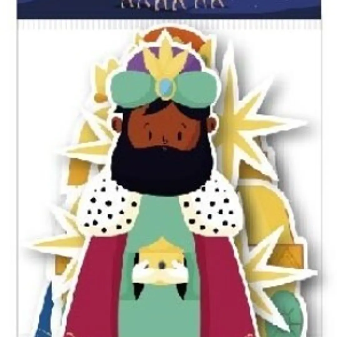 Bismark Pack de Banderines Colgantes de Papel Reyes Magos - Reyes, Estrellas y Cofres - No Incluye la Cuerda 1