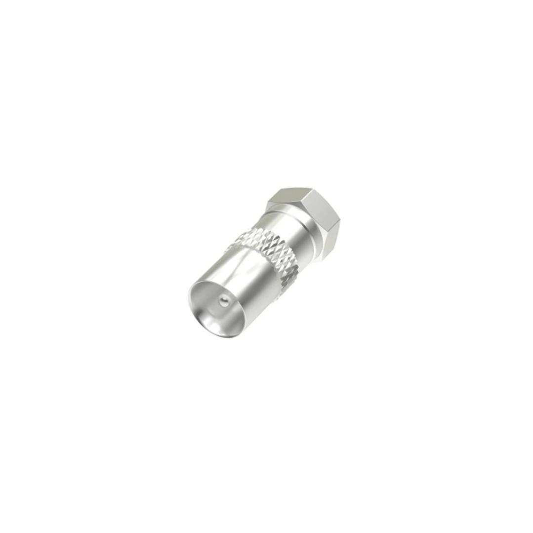 Hama Essential Adaptador de Conector F a Coaxial - Color Plata 1