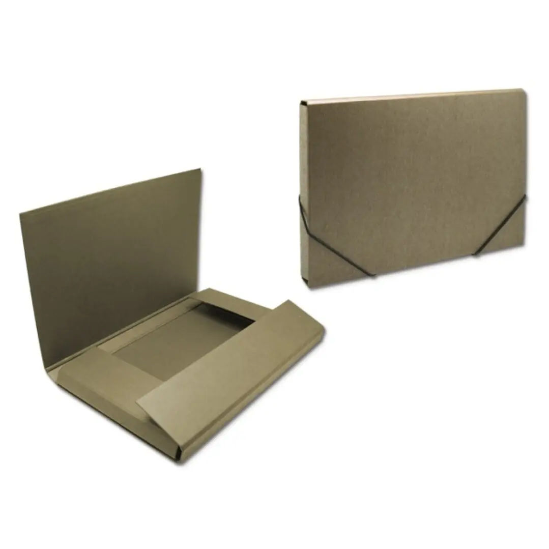 Bismark Carpeta para Proyectos - Medidas 350x230x30mm - Fabricada en Carton - Cierre con Gomas - Color Marron 1