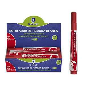 Bismark Rotulador para Pizarra - Tinta a Base de Alcohol - Punta Media de Fibra Acrilica - Punta Redonda - Color Rojo