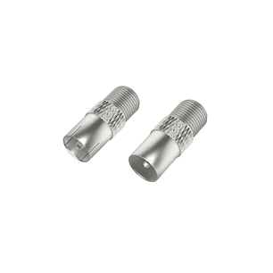 Hama Essential Set de Adaptadores para Cable de Antena - Coaxial Hembra a F Hembra - Coaxial Macho a F Hembra - Color Plata