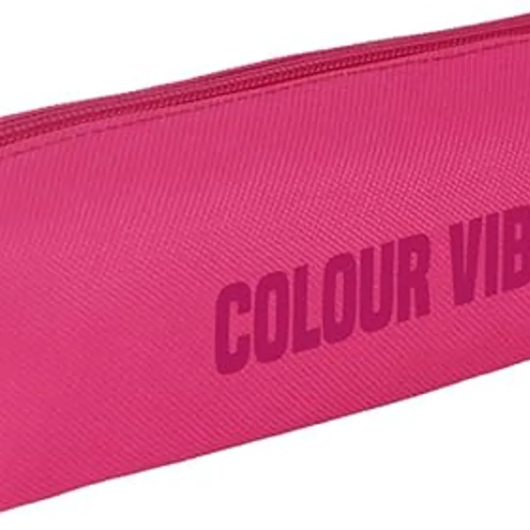 Dohe Colour Vibes Portatodo Cuadrado - Cierre con Cremallera y Tirador de Goma - Color Rosa 1