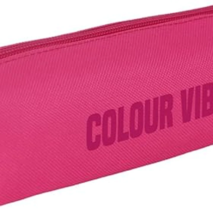 Dohe Colour Vibes Portatodo Cuadrado - Cierre con Cremallera y Tirador de Goma - Color Rosa 1