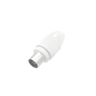 Hama Essential Conector Coaxial Hembra - Apto para Cables entre 5 y 7mm - Fijacion con Pinza - Color Blanco
