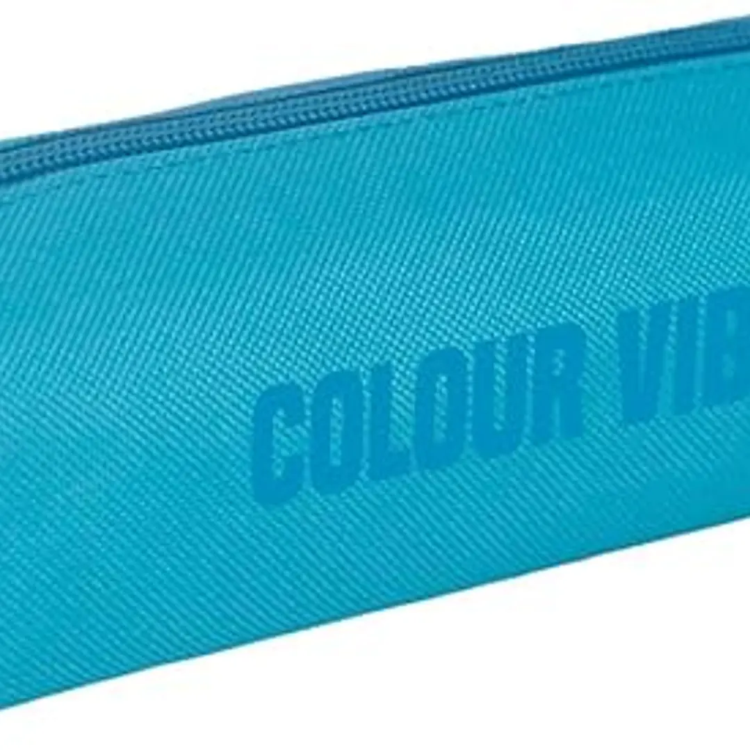 Dohe Colour Vibes Portatodo Cuadrado - Cierre con Cremallera y Tirador de Goma - Color Azul Cyan 1