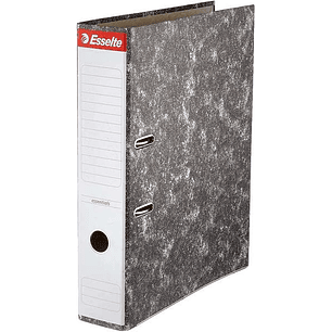 Esselte Archivador de Palanca Formato Folio - Lomo 75mm - Capacidad para 500 Hojas - Color Negro Jaspeado