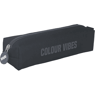 Dohe Colour Vibes Portatodo Cuadrado - Cierre con Cremallera y Tirador de Goma - Color Negro