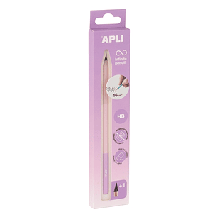 Apli Infinite Pencil Nordik Pack de Lapiz Infinito HB + Mina de Recambio + Tapon Protector - Para Escribir hasta 16km - Color Lila