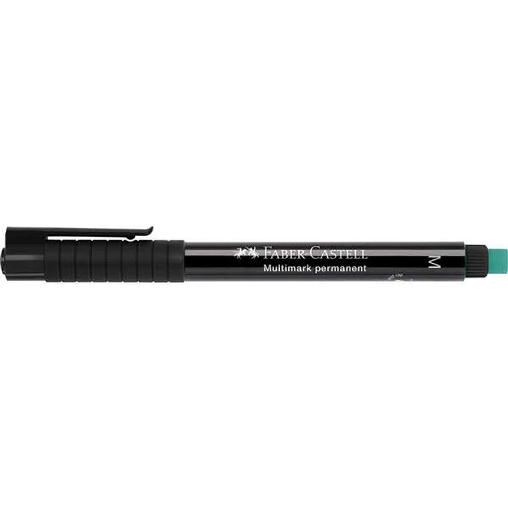 Faber-Castell Multimark Rotulador Permanente - Ancho de Trazo 1mm - Goma de Borrar Integrada - Resistente a la Luz y al Agua - Color Negro 1