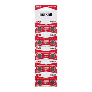 Maxell Pack de 10 Pilas Alcalinas de Boton LR1130 1.5V