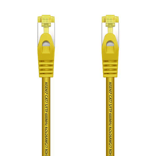 Aisens Cable de Red Latiguillo RJ45 LSZH Cat.7 600 MHz S/FTP PIMF AWG26 - 25cm - Color Amarillo