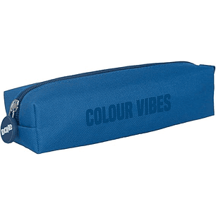 Dohe Colour Vibes Portatodo Cuadrado - Cierre con Cremallera y Tirador de Goma - Color Azul