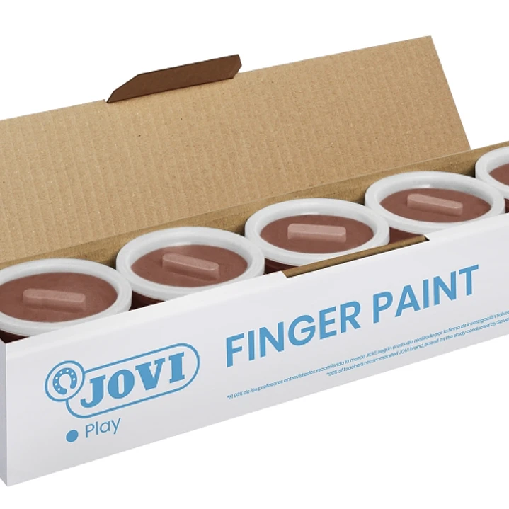 Jovi Bote de Pintura de Dedos - 125ml Pintura de Dedos - Ingredientes Naturales - Mezclables - Textura Gelatinosa - Lavable - Color Marrón 1
