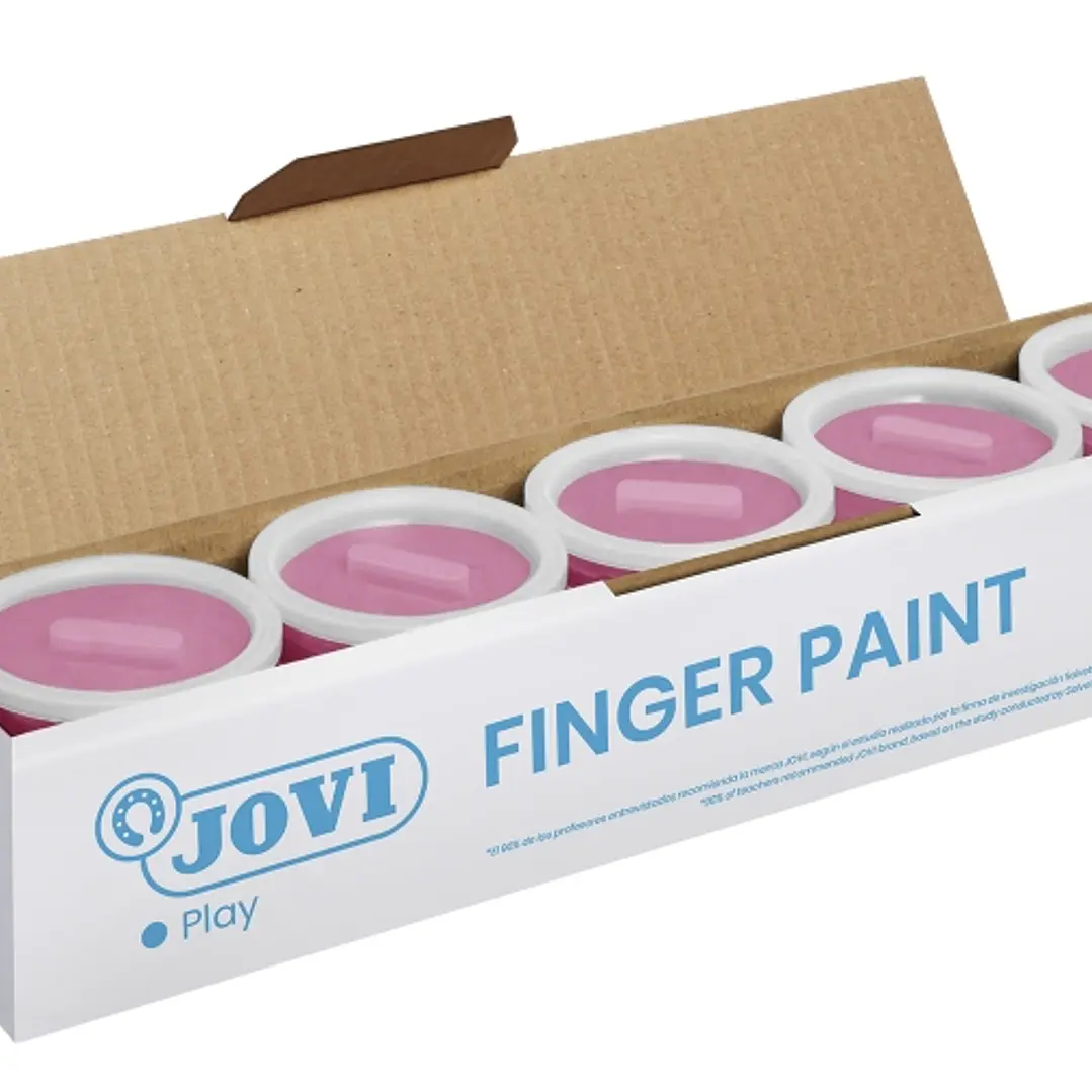 Jovi Bote de Pintura de Dedos - 125ml - Colores Mezclables - Textura Gelatinosa - Lavable - sin Gluten Ni Alergenos - No Toxico - Color Rosa 1