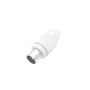Hama Essential Conector Coaxial Macho - Apto para Cables entre 5 y 7mm - Fijacion con Pinza - Color Blanco