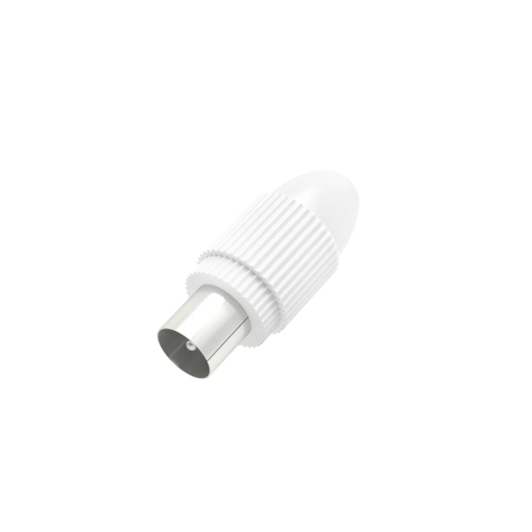 Hama Essential Conector Coaxial Macho - Apto para Cables entre 5 y 7mm - Fijacion con Pinza - Color Blanco 1