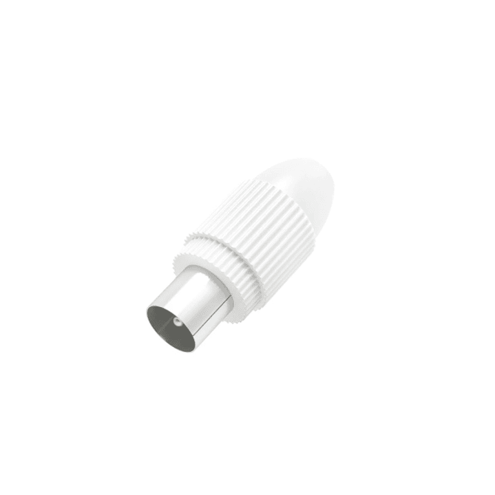 Hama Essential Conector Coaxial Macho - Apto para Cables entre 5 y 7mm - Fijacion con Pinza - Color Blanco 1