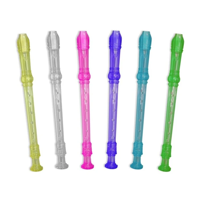 Flauta Dulce Transparente de Colores - Fabricada en Plastico - Ideal para los mas Pequeños - 6 Colores Surtidos 1