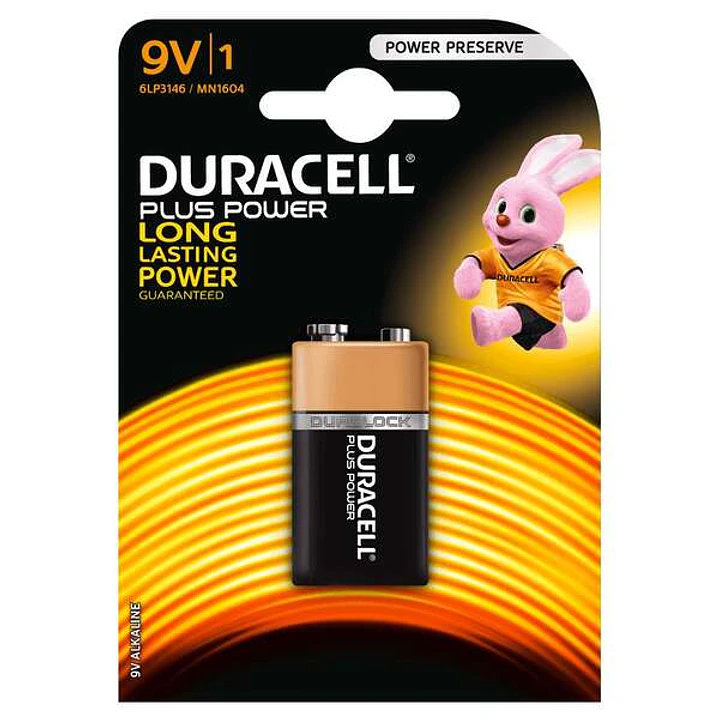 Duracell MN1604B1 Pila Alcalina 9V 6LP3146 Plus Power (1 unidad) 1