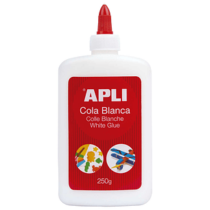 Apli Bote de Cola Blanca 250g - Secado Rapido - Resistente al Agua - Ideal para Manualidades y Trabajos Escolares