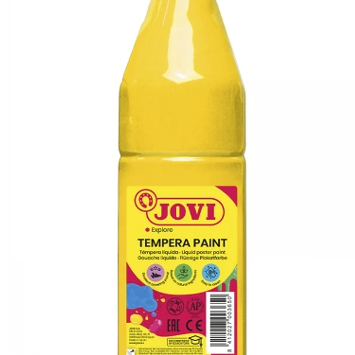Jovi Tempera Paint Tempera Liquida 500ml - Base Agua - Lista para Usar - Alto Poder Cubriente - Secado Rapido - Facil Aplicacion - Excelente Adherenci 1