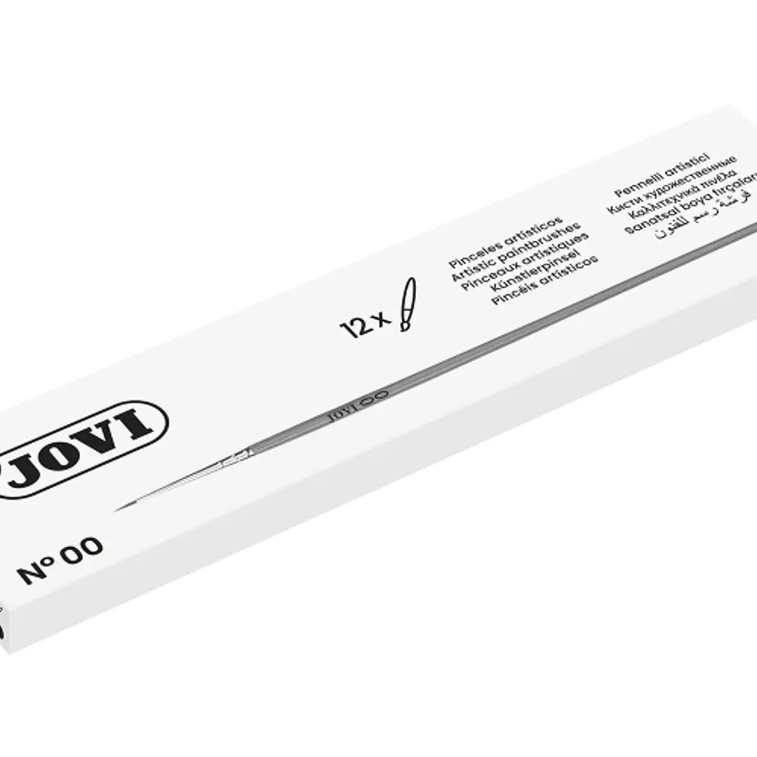 Jovi Pinceles Artisticos Pelo Poney Nº 00 - Pelo Natural - Mango de Madera - Calibre 00 al 12 - Punta Redonda - Pelo Suave - Color Varios 1