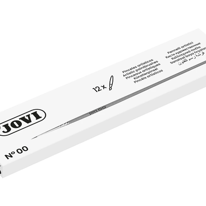Jovi Pinceles Artisticos Pelo Poney Nº 00 - Pelo Natural - Mango de Madera - Calibre 00 al 12 - Punta Redonda - Pelo Suave - Color Varios 1