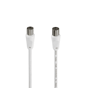 Hama Entry Cable Coaxial de Antena Macho/Hembra - Longitud 1.5m - Apantallamiento 75dB - Impedancia 75Ohm - Color Blanco