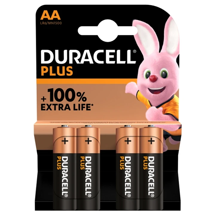 Duracell MN1500B4 Pilas Alcalinas AA LR6 1.5V Plus Power (4 unidades) 1