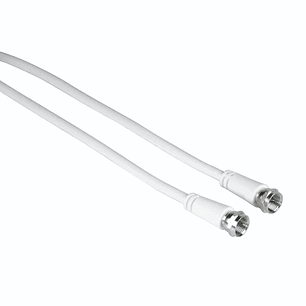 Hama Entry Cable Coaxial de Antena - Longitud 1.5m - Conector F Macho - Doble Blindaje - Apantallamiento 75dB - Impedancia 75Ohm - Color Blanco