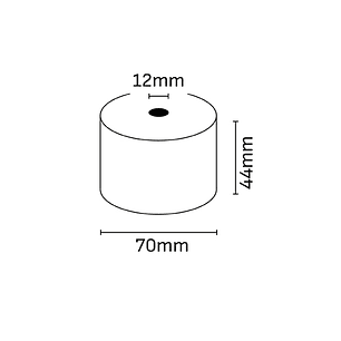 Oqonos Rollo de Papel Termico 44x70x12mm, Libre de BPA, FSC