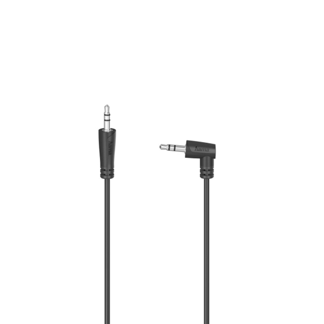 Hama Essential Cable de Audio Acodado 90º - Jack 3.5mm Macho - Longitud 0.5m - Color Negro 1