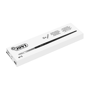 Jovi Pinceles Artisticos Planos Pelo de Cerda Nº 2 - Pelo Natural - Mango de Madera - Punta Plana - Pelo Duro - Color Varios