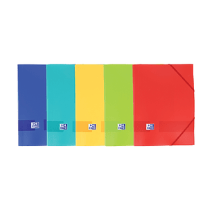 Oxford Live & Go A4+ Carpeta de Gomas - Tapa Plastico Opaco - 3 Solapas - Lomo 30mm - Colores Surtidos