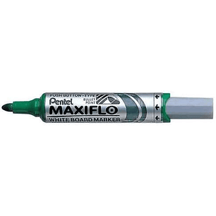 Pentel Maxiflo Rotulador para Pizarra Blanca - Regulacion del Flujo de Tinta - Punta Redonda - Ancho de Linea 2,5mm - 50% de Materiales Reciclados - C