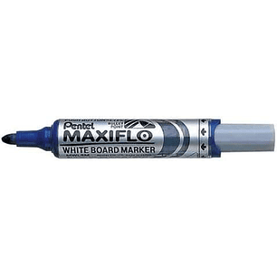 Pentel Maxiflo Rotulador para Pizarra Blanca - Regulacion del Flujo de Tinta - Punta Redonda - Ancho de Linea 2,5mm - 50% de Materiales Reciclados - C