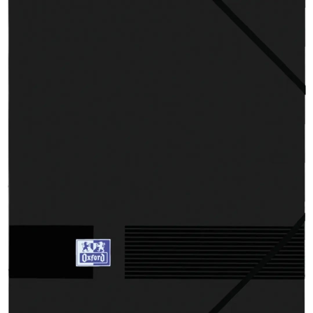 Oxford Live & Go A4+ Carpeta de Gomas - Tapa de Plastico Opaco - 3 Solapas - Lomo de 30mm - Color Negro 1