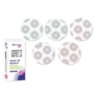 Bismark Mandalas Rollo de Papel Regalo - Medidas 70cmx200cm - 5 Diseños Diferentes