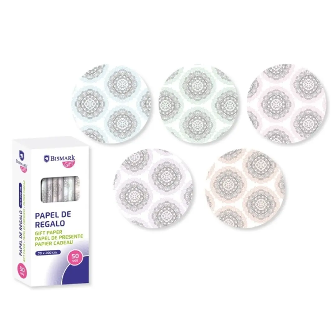 Bismark Mandalas Rollo de Papel Regalo - Medidas 70cmx200cm - 5 Diseños Diferentes 1